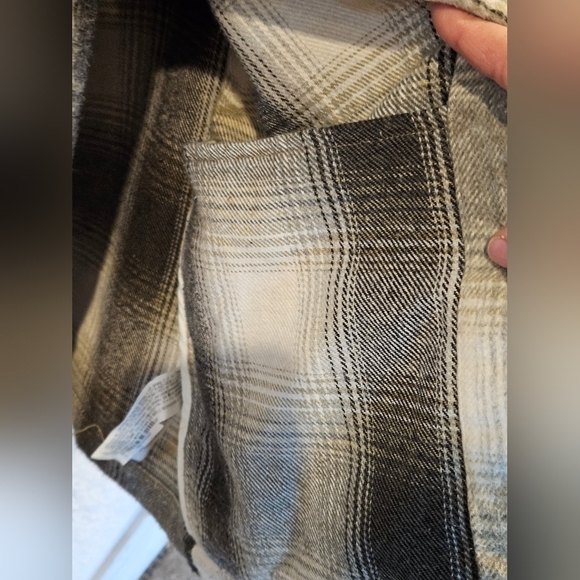 Zara flannel shirt jacket size S, oversized look w/interior pockets tartan plaid - Picture 3 of 11